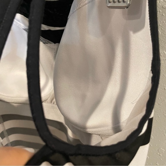 Athleta Chase Black and White Stripe Racer Back Tank Top - Picture 11 of 12